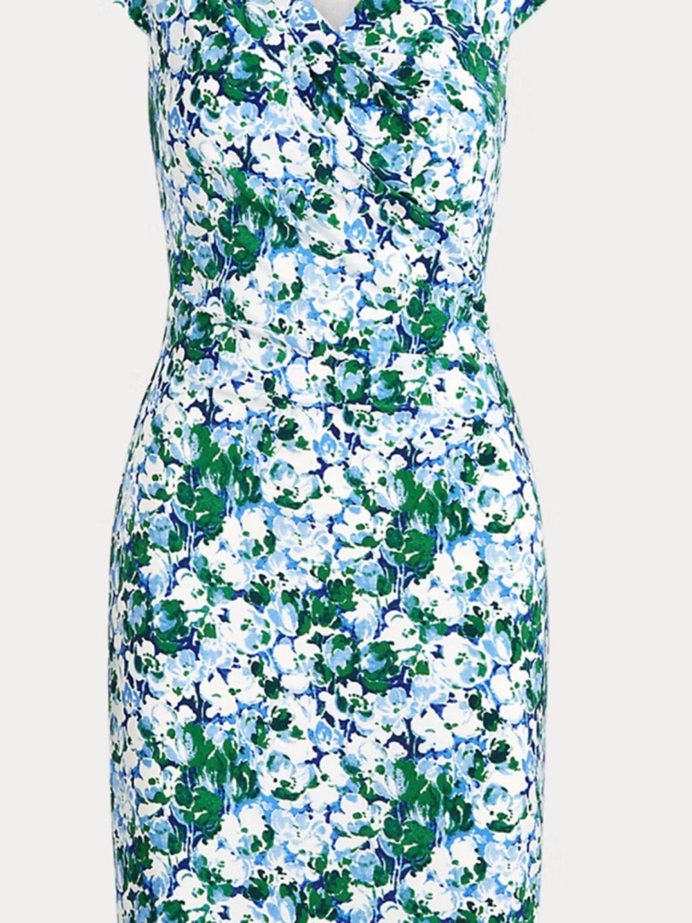 Lauren Ralph Lauren Floral Ruched Sheath Dress Size 14 Wedding Spring Derby